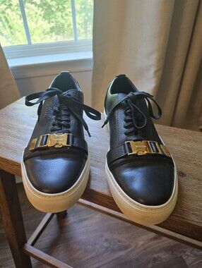 Buscemi 50MM Classic Leather Sneakers Mens EU 46/ US 12.5/13 Black Strap Buckle